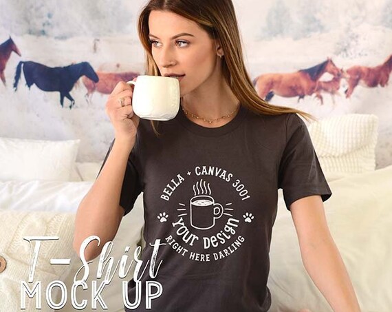 Bella Canvas 3001 Mockup Bella Canvas 3001 Brown Shirt