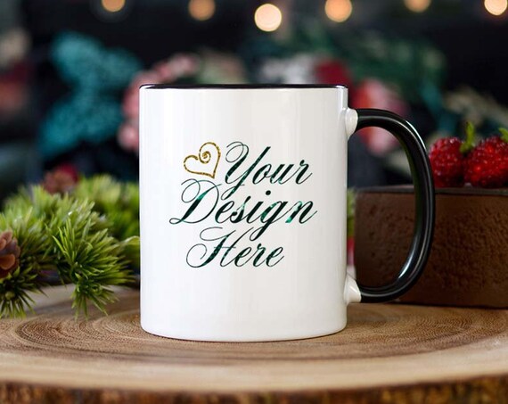 Download Free Mug Mockup Black Handle Winter Mug Mockup Styled ...