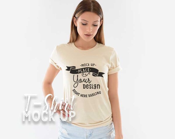 Bella Canvas 3001 Mockup Bella Canvas 3001 Soft Cream