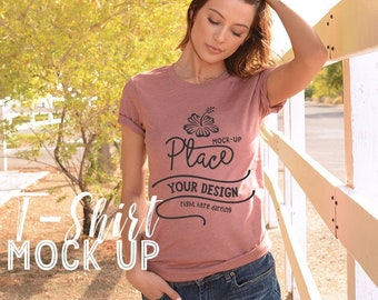 Download Bella Canvas 3001 Mockup Bella Canvas Heather Mauve Shirt Mockup Model Mockup Bella Canvas Mockup T Shirt Mock Up Free Downloads 333 Silver Logo Mockups PSD Mockup Templates