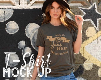 Download Free Bella Canvas 3001 Mockup Bella Canvas Army Shirt Mockup Model Mockup Bella Canvas Mockup T Shirt Mock Up Online Mockup Print File Generator PSD Mockup Template