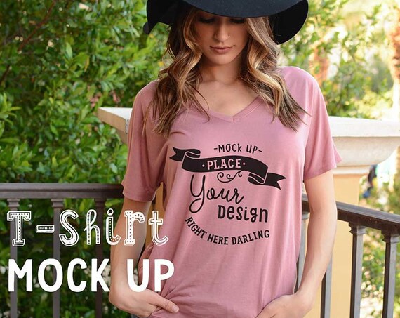 Bella Canvas Mockup Heather Mauve Shirt Mockup Model Mockup