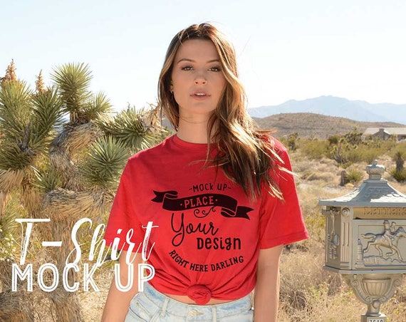 Red T-Shirt Mockup Bella Canvas Mockup Gildan Mockup Shirt