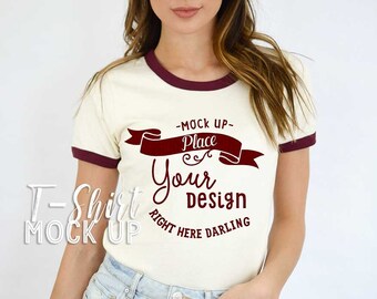 Ringer Tee Mockup Ringer Shirt Mockup Next Level Ringer Tee Etsy