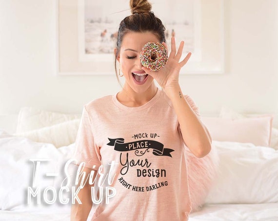 Bella Canvas Mockup Bella Canvas Heather Peach Bella Canvas