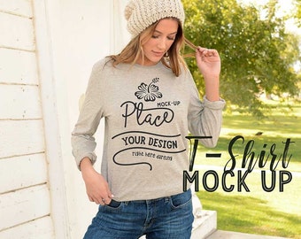 Download Long Sleeve Mockup Bella Canvas 3501 Mockup Printful Shirt Mockup Long Sleeve Shirt Mockup Model Mockup Bella Canvas Mockup New Free Psd Mockups Templates PSD Mockup Templates