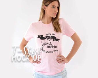 Download Bella Canvas Mockup Bella Canvas 3001 Pink Pink Shirt Mockup Model Mockup Bella Canvas 3001 Mockup T Shirt Mock Up Best Free Logo Mockups Yellowimages Mockups