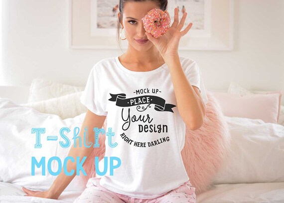 White T-Shirt Mockup Bella Canvas Mockup Next Level Dolman