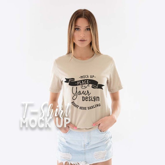 Bella Canvas 3001 Mockup Bella Canvas 3001 Tan Shirt Mockup Etsy