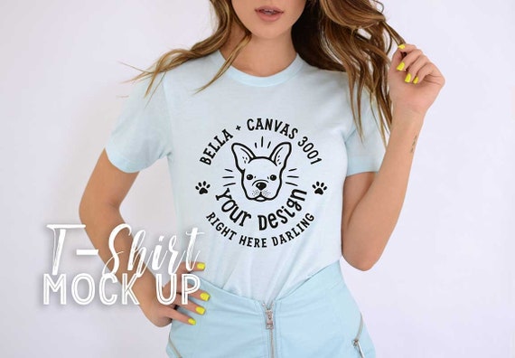 Bella Canvas Heather Ice Blue Bella Canvas Mockup Bella Etsy