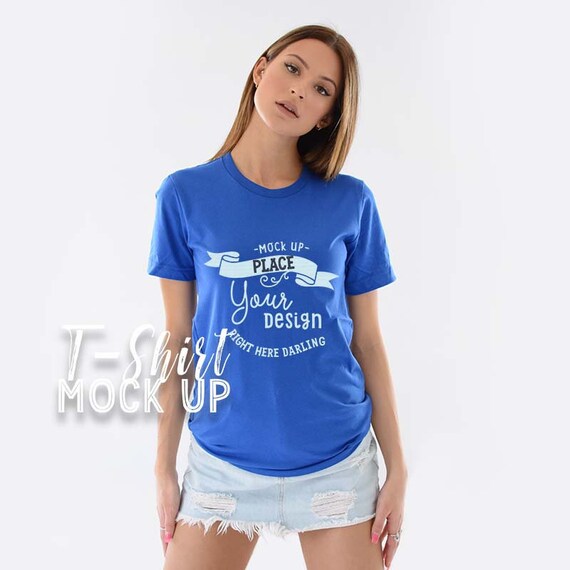 Bella Canvas 3001 Mockup Bella Canvas 3001 True Royal Shirt Etsy