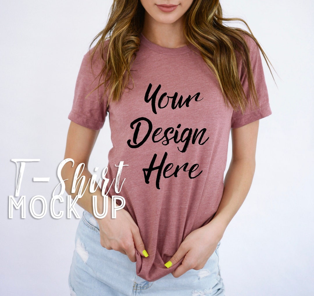 Bella Canvas 3001 Mockup Heather Mauve Bella Canvas Mockup - Etsy