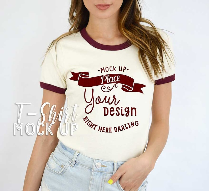 Download Ringer Tee Mockup Ringer Shirt Mockup Next Level Ringer ...