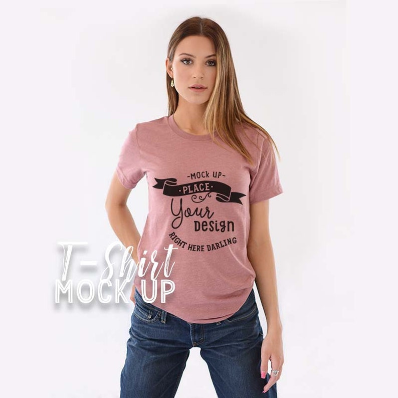 Bella Canvas 3001 Mockup Bella Canvas 3001 Heather Mauve ...