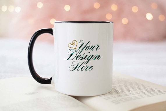 Mug Mockup Black Handle Winter Mug Mockup Styled Stock Etsy
