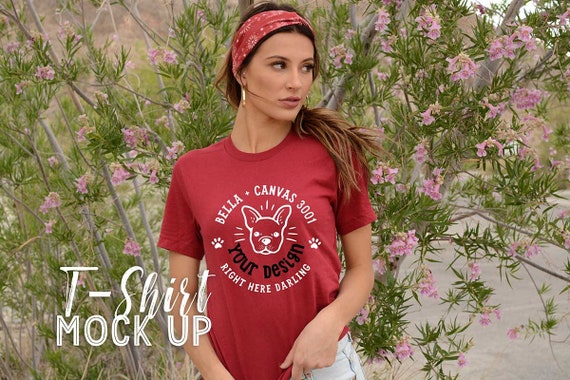 Bella Canvas 3001 Mockup Bella Canvas Cardinal Shirt Mockup Etsy