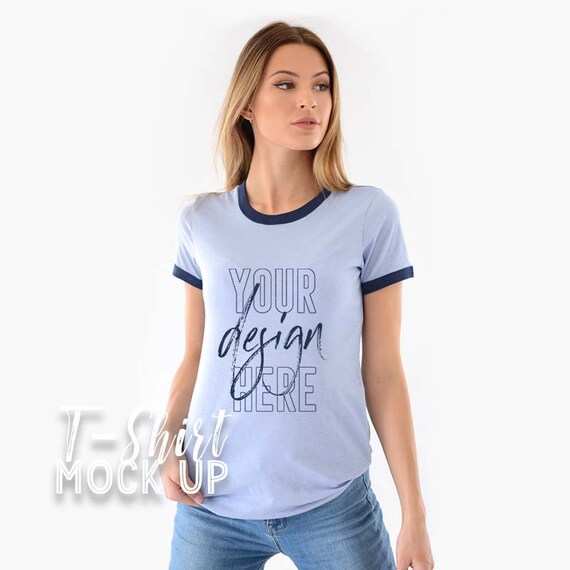 Download Ringer Tee Mockup Ringer Shirt Mockup Bella Canvas Ringer Etsy