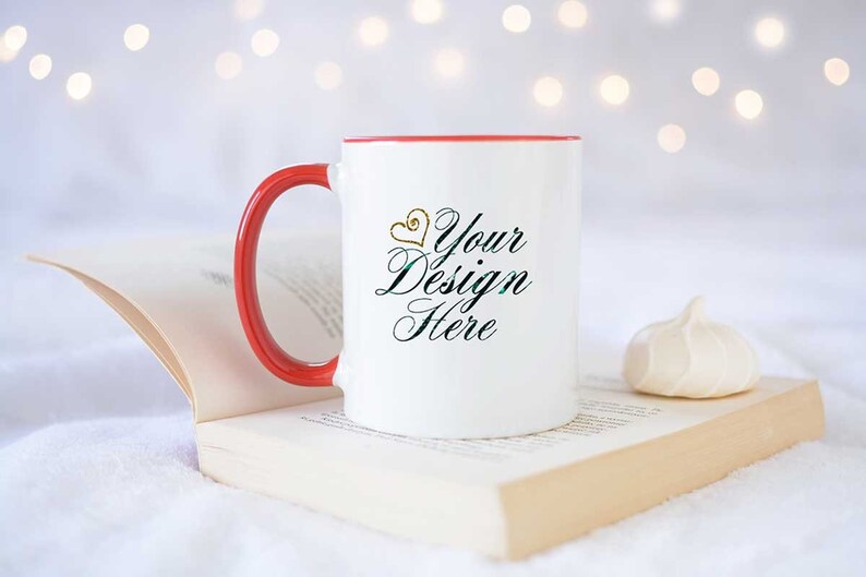 Download Mug Mockup Red Handle Winter Mug Mockup Styled Stock | Etsy