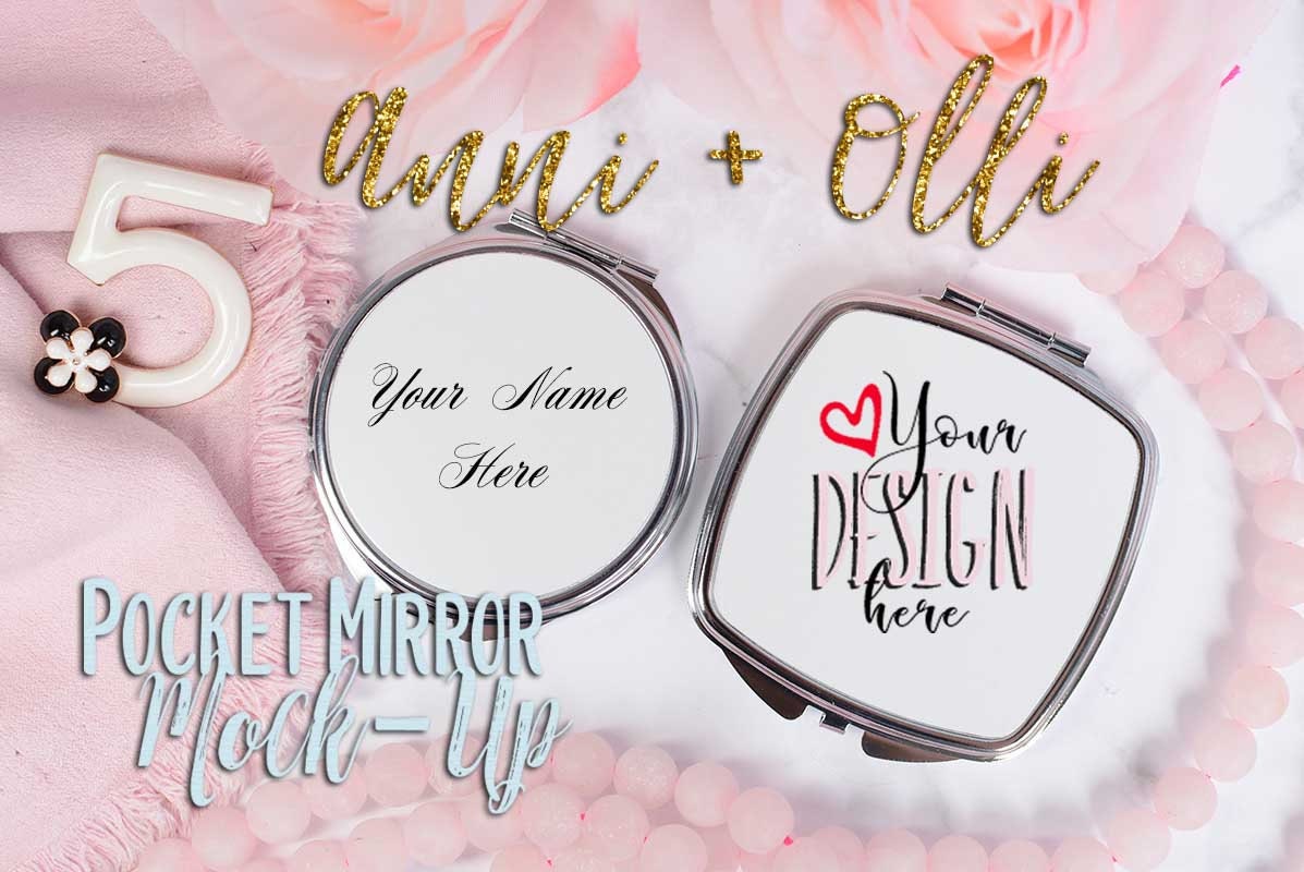 Download Pocket Mirror Mockup Compact Mirror Mockup Makeup Mirror Etsy