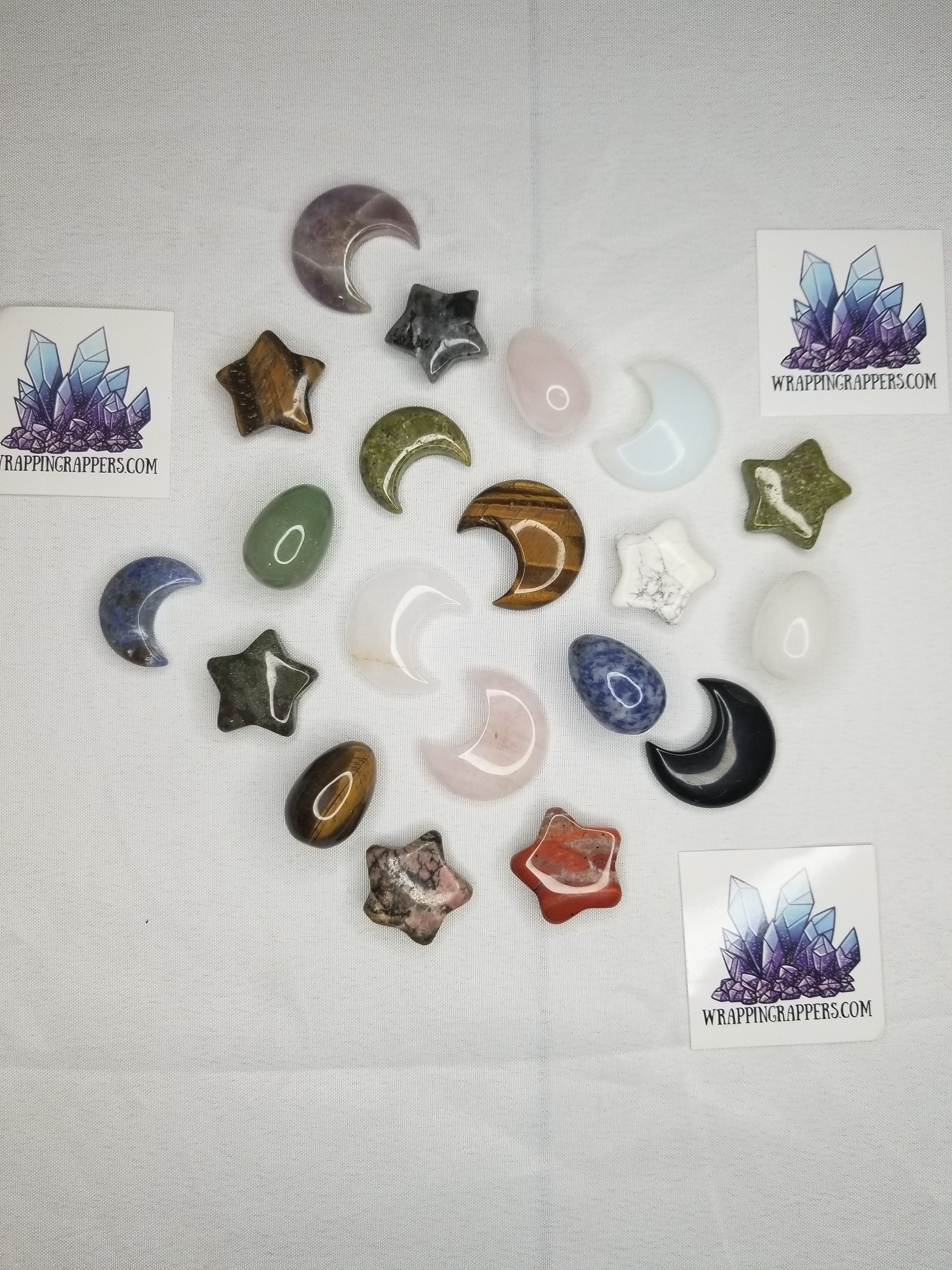 Gemstone mini Carvings × Moon - Star - Egg