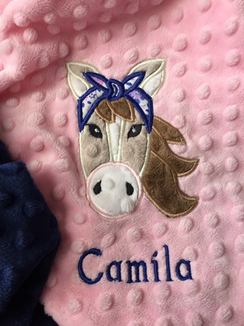Horse Minky Baby Blanket/baby Girl Blanket/pink Baby Blanket Etsy UK