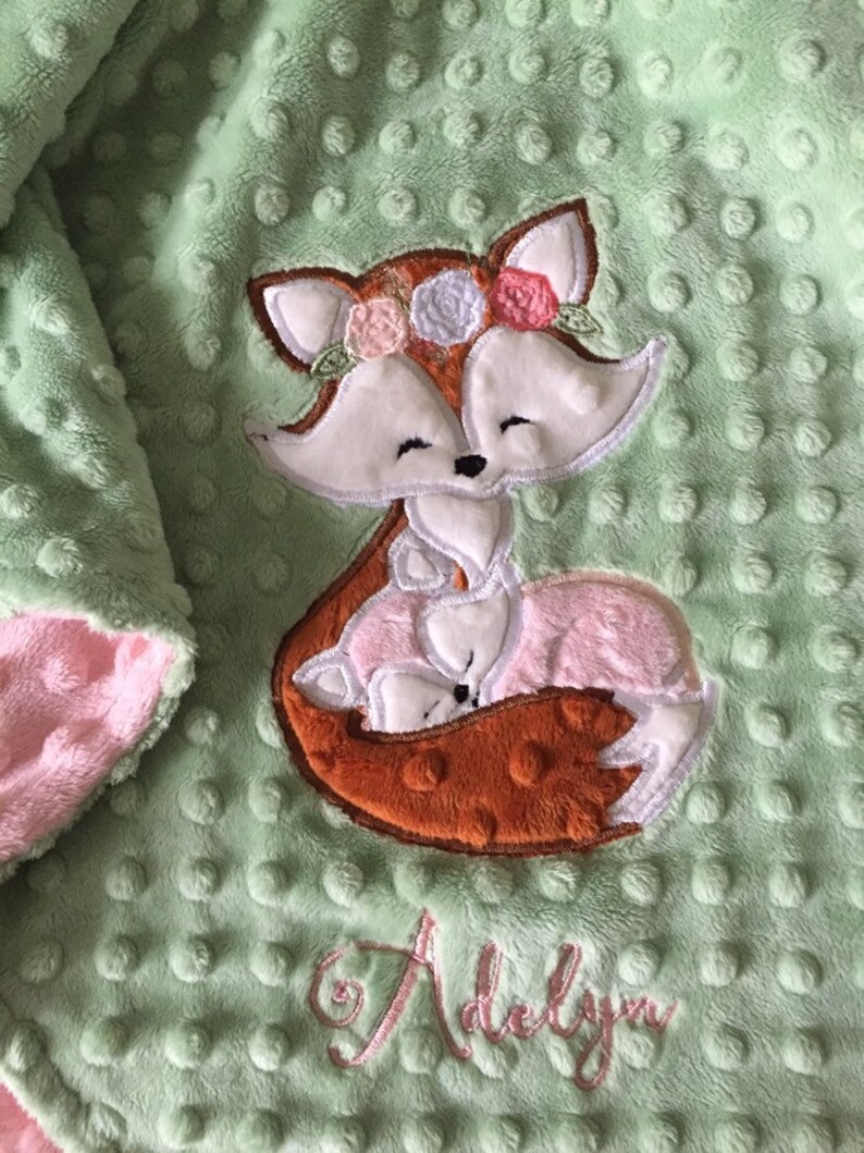 Fox Minky Baby Blanket/baby Girl Blanket Etsy