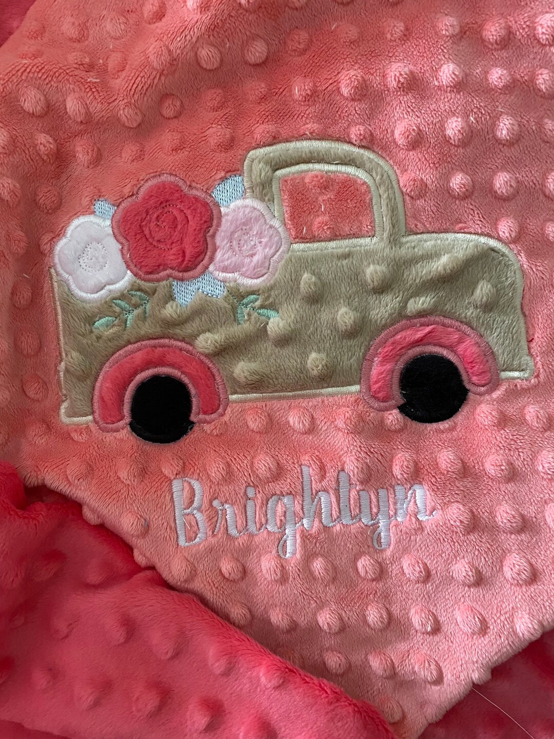 Truck Minky Baby Blanket/baby Girl Blanket/baby Girl Truck Blanket Etsy