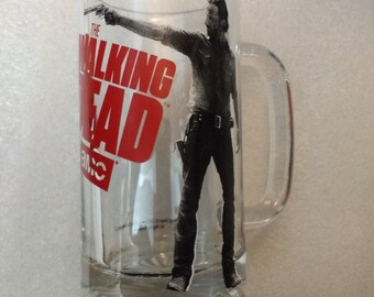 Walking Dead Rick Grimes Glass Beer Mug 16 oz