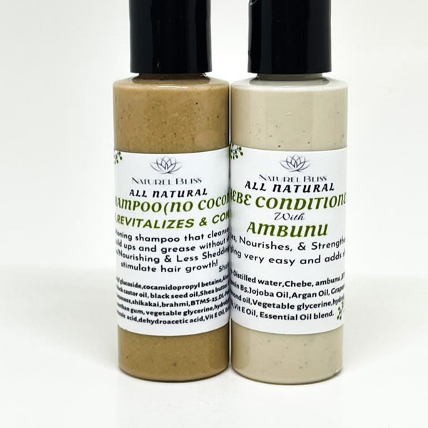 Sample Sizes Chebe Shampoo & Conditioner Pack|No Coconut Oil|Hair Growth Kit| Strengthens|Moisturizing|Restorative..Vegan