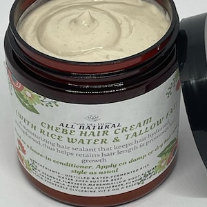 Chebe-haargroeicrème|Laat in conditioner|Met gefermenteerd rijstwater en talgvet|Chebe|Aloë vera|Zeemos|Amla|Fenegriek