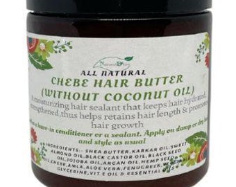 Chèbè Hair Growth Butter(No Coconut Oil)/Chebe with Aloe vera/Amla Powder/Jamaican Black Castor Oil/Fenugreek (4fl oz, 8fl oz).