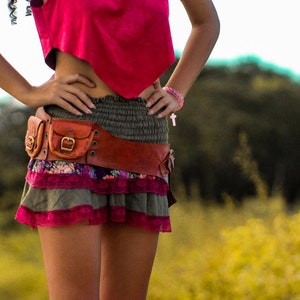 Goa Skirt - Mini Skirt - Eco Lace Mini Skirt - Organic Cotton, Hippie, Psytrance, Handmade, Lace Fabrics