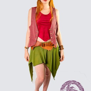 Elven Suede Shirt - Rustic, Hippie, Psytrance, Fairy, Cotton, Suede