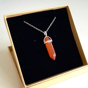 Natural Carnelian point necklace, Carnelian necklace, Carnelian , Carnelian pendant, Gemstone necklace, Carnelian jewellery