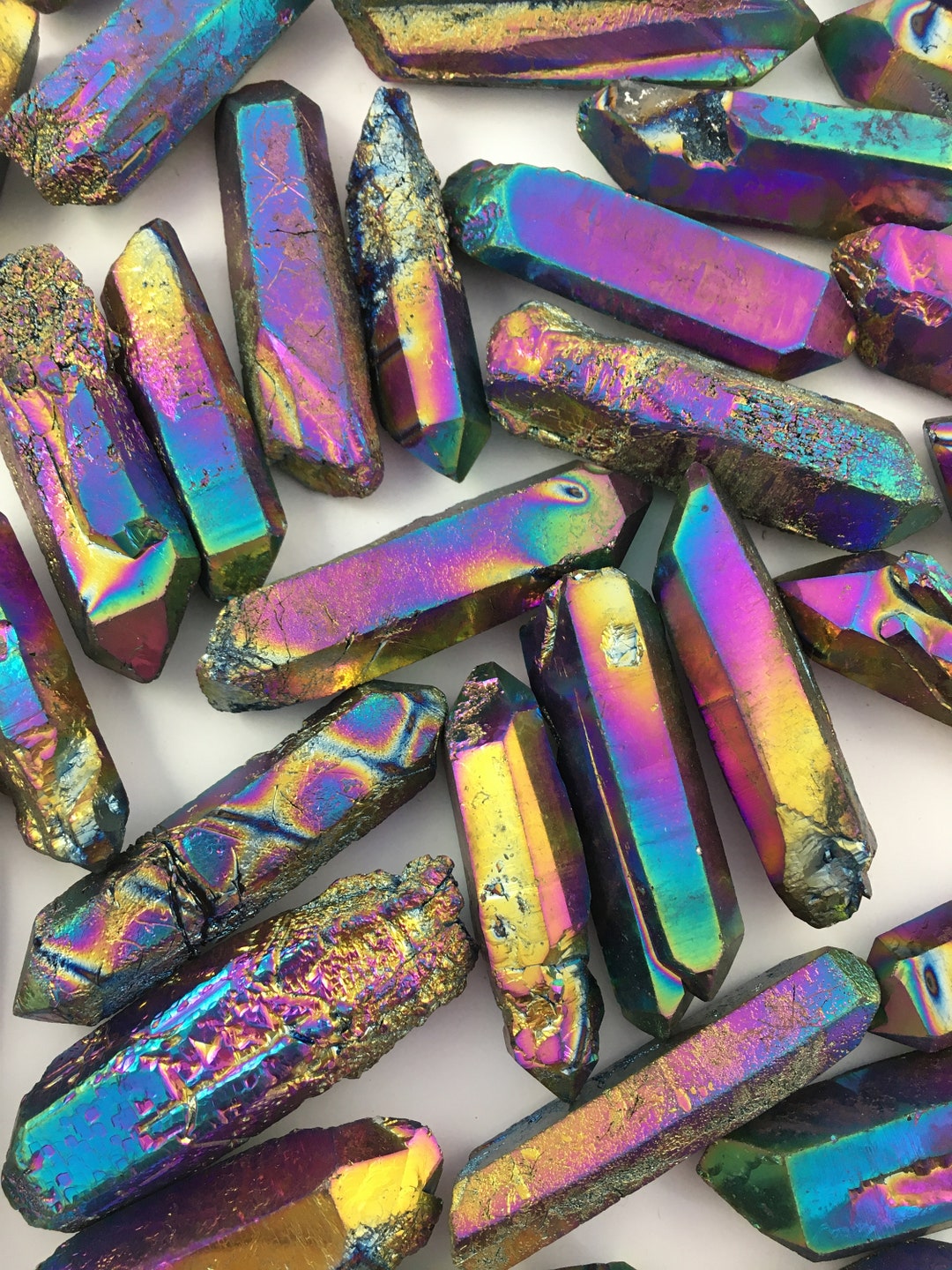 Rainbow Aura Quartz Points , Ethically Sourced Crystals , Aura Quartz Point , Aura Quartz