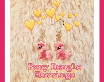 Pink Pony Dangle Earrings