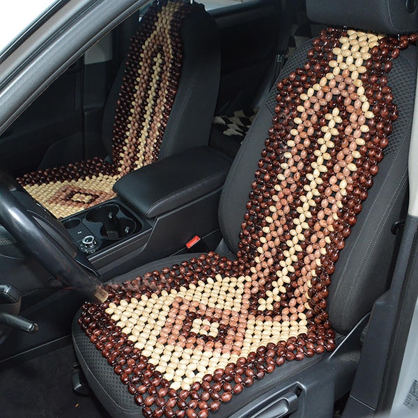 Wooden Car Truck SEAT COVER Massage Massager Beads Cool Cushion_Back Massager