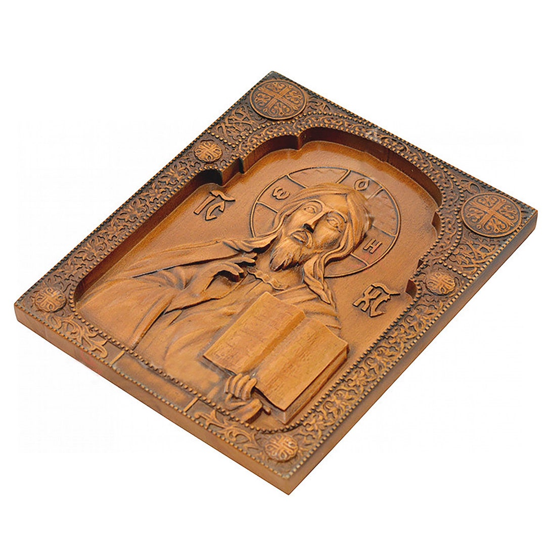 3D Jesus Christ Wooden Orthodox Icon, Religious Decor, Christian Cross ...