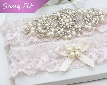 Snug Fit Wedding Lace Garter Set, No Slip Bridal Garter Set, Wedding Garter Set, Bridal Lace Garter, Wedding Lace Garter, Crystal Garter Set