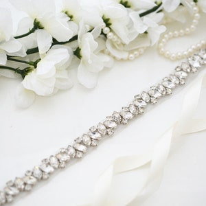 Silver Bridal Belt, Bridal Sash Belt, Skinny Belt, Bridal Belt, Wedding Belt, Bridal Wedding Belt, Sash Belt, Crystal Wedding Belt