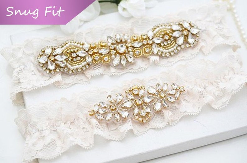 No Slip Bridal Garter Set Bridal Lace Garter Wedding Garter Set Snug Fit Wedding Lace Garter Set Crystal Garter Set Wedding Lace Garter