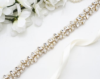 Gold Bridal Belt, Bridal Sash Belt, Skinny Belt, Bridal Belt, Wedding Belt, Bridal Wedding Belt, Sash Belt, Crystal Wedding Belt