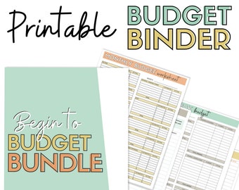 Monthly Budget Planner / Printable Budget Binder / Finance PDF Budgeting Printables / 34 pg Letter Size / Pay Off Debt + Save Money Tracker