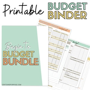 Monthly Budget Planner / Printable Budget Binder / Finance PDF Budgeting Printables / 34 pg Letter Size / Pay Off Debt + Save Money Tracker