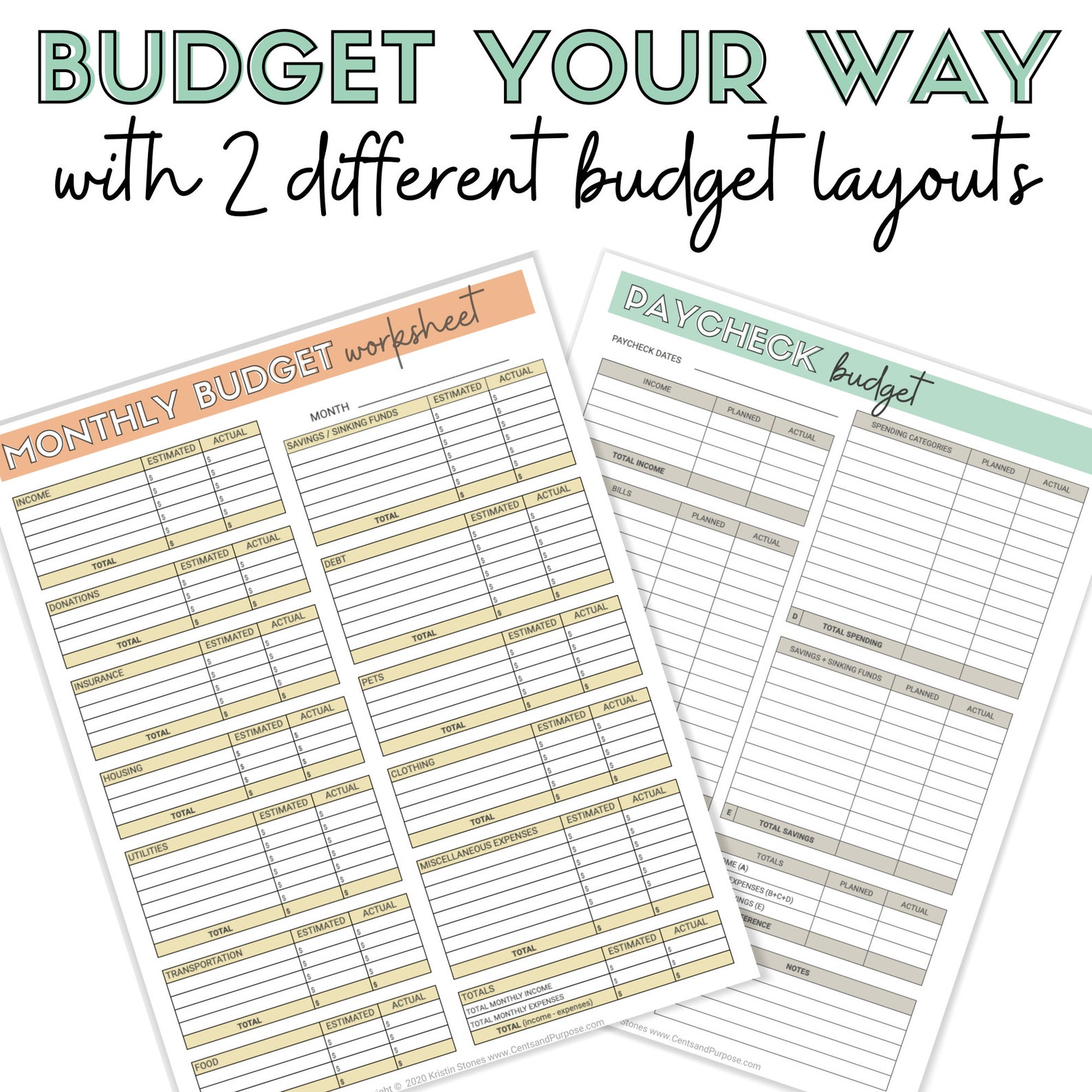 Monthly Budget Planner / Printable Budget Binder / Finance PDF