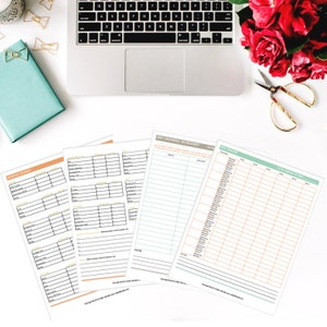 Debt Payoff Mini Bundle / Savings Printable PDF Finance Worksheets / 4 pg Letter Size / Money Savings Tracker, Debt Snowball Worksheet