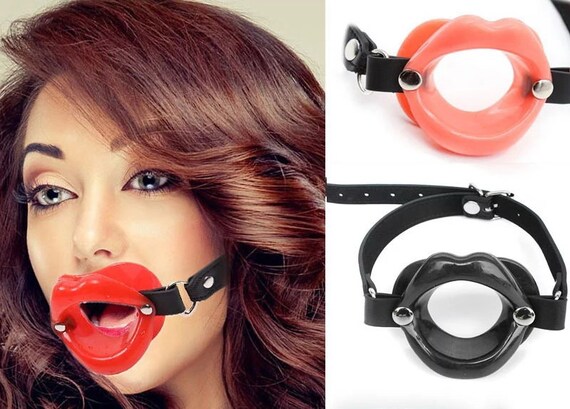 Oral Mouth Gag-lip Shape Mouth Gag Silicone Gag-leather Mouth Gag-oral Sex  SM Mouth sex Toy Roll Games Mouth Gag Oral-leather Fixation 