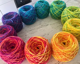 16 ply, three tone pure wool, 50 gram balls