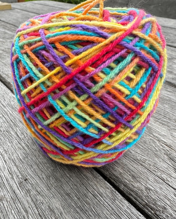 Yarn - 8 Ply Hand Painted Rainbow Wool - Etsy