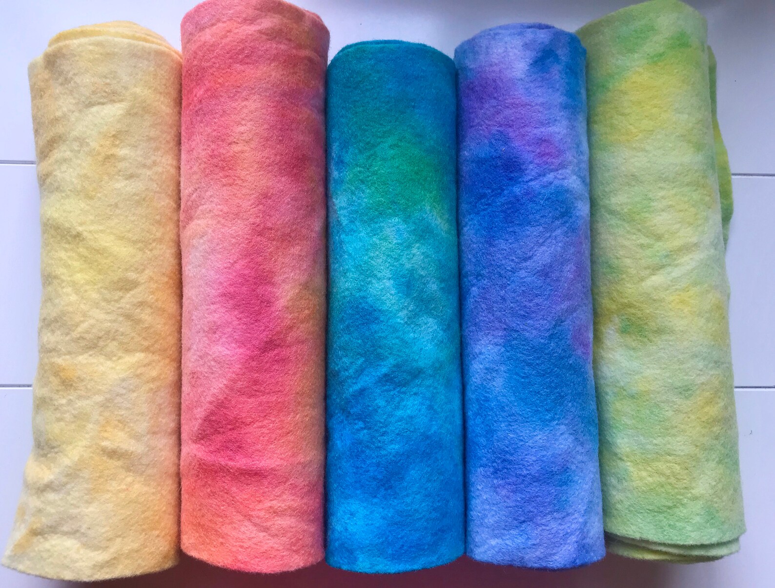 Wool felt hand painted seasonal colours Etsy